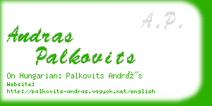 andras palkovits business card